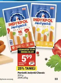 Delikatesy Centrum Parówki Jedynki Classic Indykpol oferta