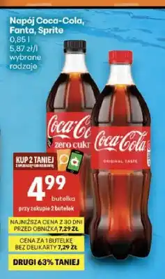 Delikatesy Centrum Napój gazowany Coca-Cola zero cukru oferta