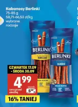 Delikatesy Centrum Kabanosy Berlinki kurczak oferta
