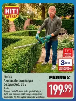 ALDI Akumulatorowe nożyce do żywopłotu Ferrex oferta