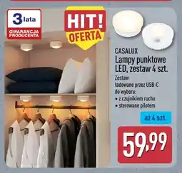 ALDI Lampy punktowe LED z czujnikiem ruchu zestaw 4 szt. Casalux oferta