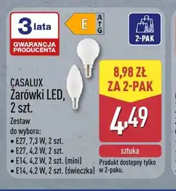 ALDI Żarówki LED E27 7,3W 2-pak Casalux oferta
