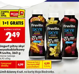 Biedronka Jogurt pitny skyr wysokobiałkowy Fruvita oferta