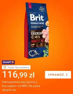 Pełnowartościowa karma z kurczakiem od Brit dla psów dużych ras