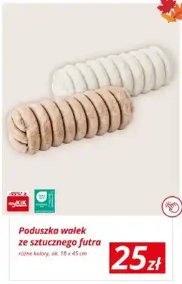 KiK Poduszka wałek ze sztucznego futra 18x45 cm oferta