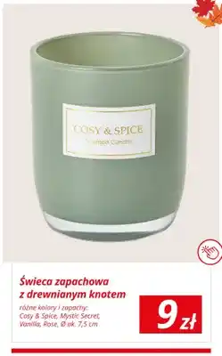 KiK Świeca zapachowa z drewnianym knotem Rose oferta