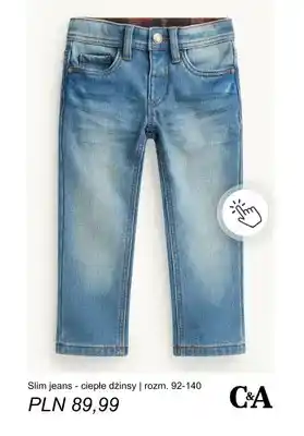 Slim jeans - ciepłe dżinsy rozm. 92-140 C & A