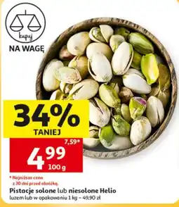 Auchan Pistacje solone lub niesolone Helio oferta