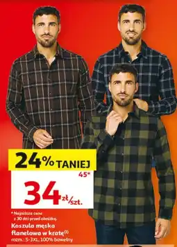 Auchan Koszula męska flanelowa w kratę oferta