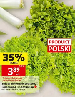 Auchan Sałata zielona: dębolistna, karbowana lub batawska oferta
