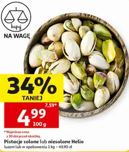 Auchan Pistacje solonne lub niesolone Helio oferta