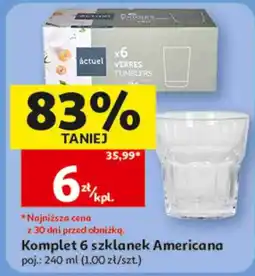 Auchan Komplet 6 szklanek Americana oferta