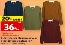 Auchan T-shirt męski z długim rękawem z fantazyjnego materiału Inextenso oferta