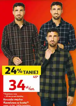 Auchan Koszula męska flanelowa w kratę Inextenso oferta