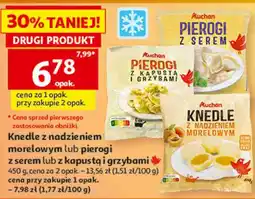 Auchan Knedle z nadzieniem morelowym lub pierogi z serem lub z kapustą i grzybami Auchan oferta