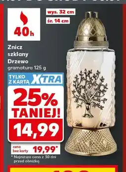 Kaufland Znicz szklany Drzewo oferta