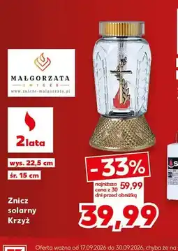 Kaufland Znicz solarny Krzyż Małgorzata oferta