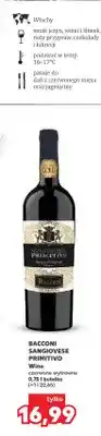 Kaufland Wino czerwone wytrawne Bacconi Sangiovese Primitivo oferta
