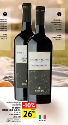 Intermarche Wino czerwone Barbera D.O.C. Boschi D'Asti wytrawne oferta