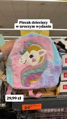 Biedronka Plecak dziecięcy pluszowy Jednorożec oferta