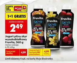 Biedronka Jogurt pitny skyr wysokobiałkowy Fruvita wanilia oferta