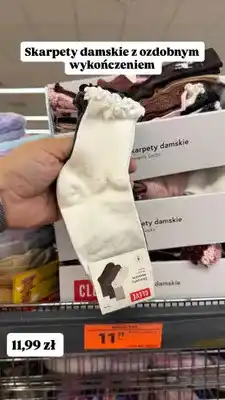 Biedronka Skarpety damskie z ozdobnym wykończeniem Cleve oferta