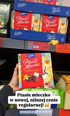 ALDI Ptasie Mleczko waniliowe w czekoladzie deserowej E.Wedel oferta