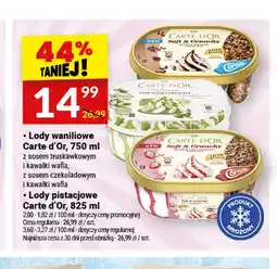 Twój Market Lody waniliowe z sosem truskawkowym i kawałki wafla Carte d'Or oferta