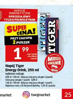 Twój Market Napój Tiger Energy Drink Zero Sugar oferta