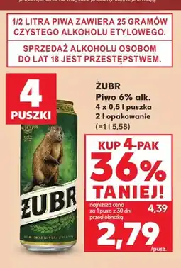 Kaufland Piwo Żubr 6% 4-pak oferta