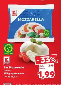 Kaufland Ser Mozzarella classic K-Classic oferta