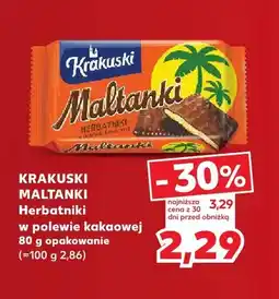 Kaufland Herbatniki w polewie kakaowej Krakuski Maltanki oferta