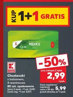 Kaufland Chusteczki z balsamem 4-warstwowe K-Classic oferta