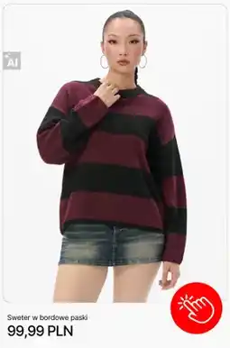 Cropp Sweter w bordowe paski Cropp oferta
