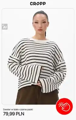 Cropp Sweter w biało-czarne paski Cropp oferta