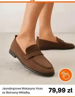 Born2be Jasnobrązowe mokasyny Vices ze skórzaną wkładką oferta