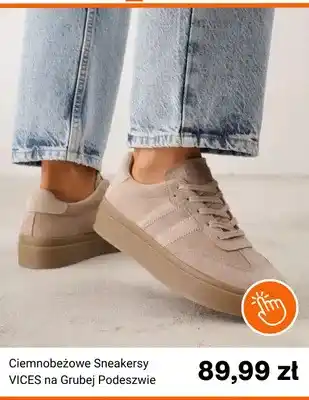 Ciemnobeżowe sneakersy Vices na grubej podeszwie