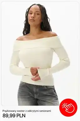 Cropp Prążkowany sweter z odkrytymi ramionami Cropp oferta