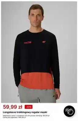 4F Longsleeve trekkingowy regular męski 4F oferta