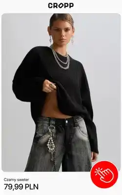 Cropp Czarny sweter Cropp oferta
