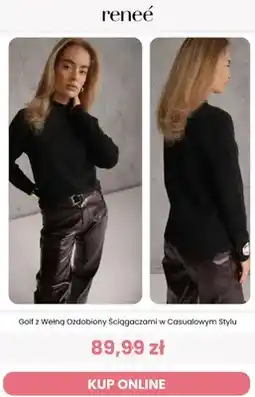 Renee Golf z wełną ozdobiony ściągaczami w casualowym stylu Reneé oferta