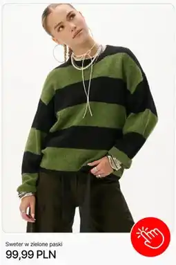 Cropp Sweter w zielone paski Cropp oferta