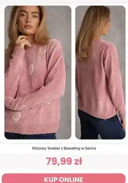 Renee Różowy sweter z bawełną w serca Renee oferta