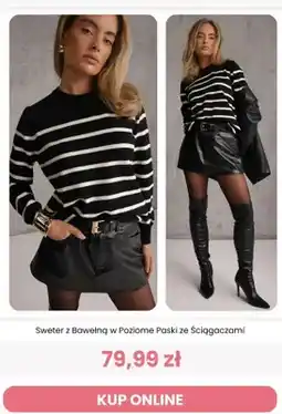 Renee Sweter z bawełną w poziome paski ze ściągaczami Reneé oferta