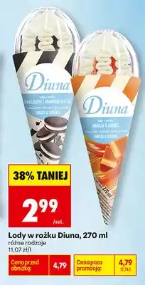 Biedronka Lody w rożku Diuna wanilia & karmel oferta