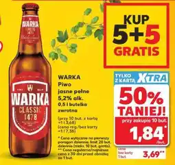 Kaufland WARKA Piwo jasne pełne 5,2% alk. 0,5 l butelka zwrotna oferta