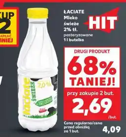 Kaufland ŁACIATE Mleko świeże 2% tł. pasteryzowane 1l butelka oferta