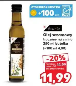 Kaufland Olej sezamowy tłoczony na zimno 250 ml butelka oferta