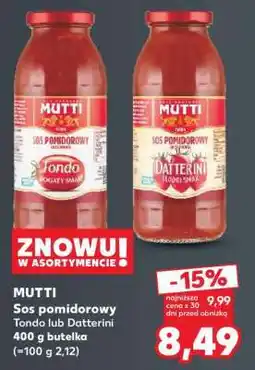 Kaufland MUTTI Sos pomidorowy Tondo lub Datterini 400 g butelka oferta