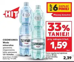 Kaufland CISOWIANKA Woda mineralna gazowana, niegazowana, lekko gazowana 1,5 l butelka oferta